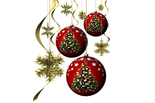 Natale. Decorazione natalizia, palline dell'albero di Natale. Decorazione natalizia su sfondo trasparente. Merry Christmas.