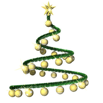 PNG. Trasparente. Natale. Decorazione natalizia a forma di abete. Albero di Natale con palle stilizzato.