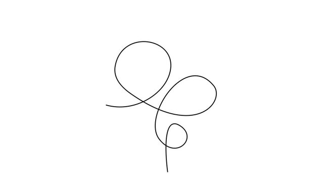 Animated continuous line drawing of a human brain, symbolizing thought, intelligence, and creativity on a white background.