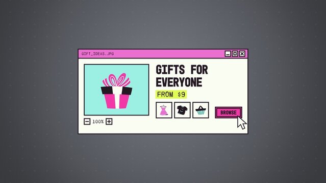 System Window Sales Titles / Retro Colorful Gift Viewer and Shopping Icons for Holiday Promos, Retail Ads and Social Media / Horizontal / Part 04