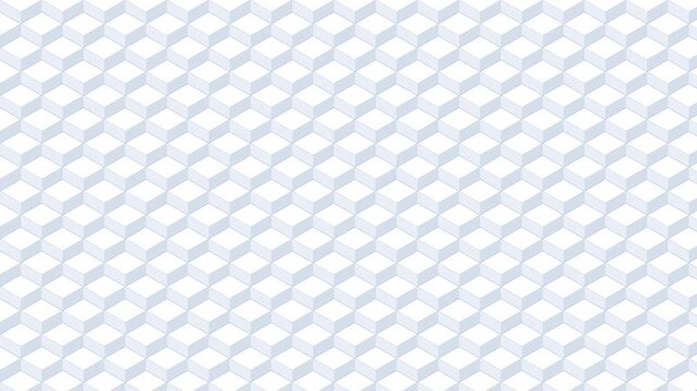 White isometric cube grid drifting, elegant backdrop loop