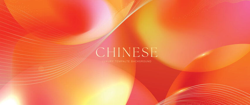 Chinese Luxury Vector Background Featuring Radiant Orange Pink Gradients and Sweeping Golden Light Trails