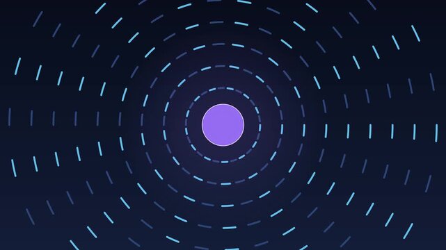 Dashed rings closing in on a locked core, seamless loop