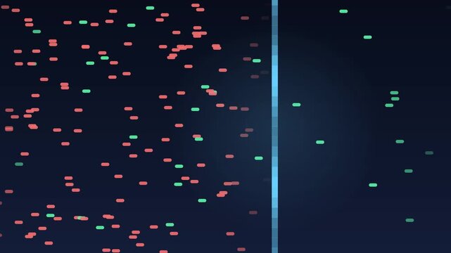 Packets stopped at a barrier while a few pass, loop
