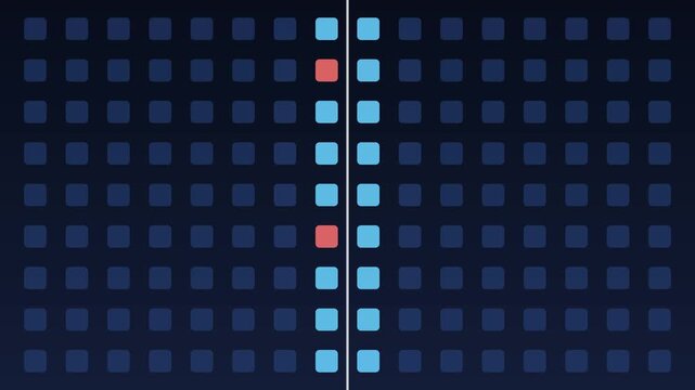 A scan crossing a grid of assets and flagging risks, loop