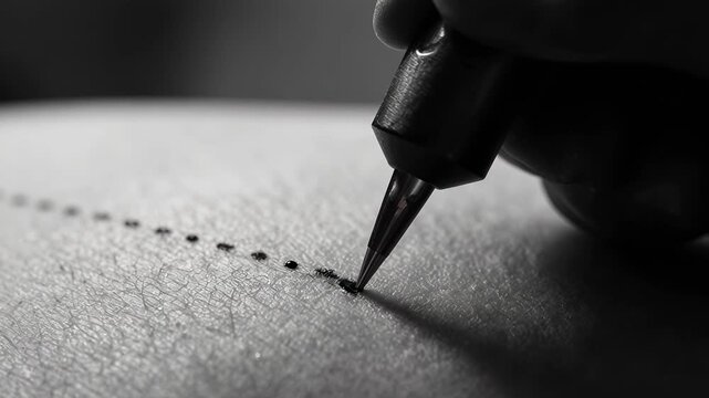 Creating Detailed Dots on Skin with a Precision Tool