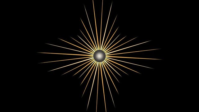Seamless 4K looping overlay: ray burst overlay pulsing beams, in orange and amber on a pure black background. Drop it on your footage and set the layer to screen or add blend mode to knock out the bla
