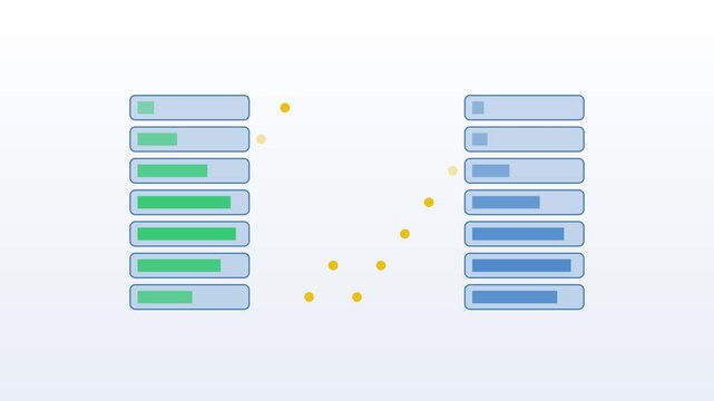 Two mirrored stacks staying in sync, seamless loop