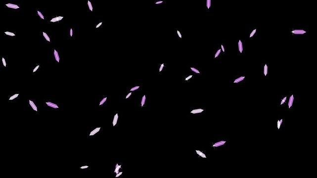 Seamless 4K looping overlay: crystal sparkle overlay glinting facets, in purple and violet on a pure black background. Drop it on your footage and set the layer to screen or add blend mode to knock ou