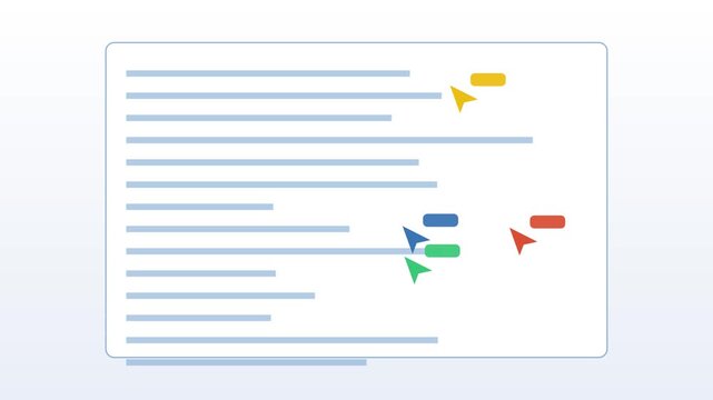 Several cursors editing one shared document at once, loop