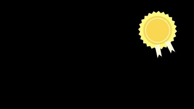 Seamless 4K looping overlay: badge shape overlay slow turn, in gold and yellow on a pure black background. Drop it on your footage and set the layer to screen or add blend mode to knock out the black 