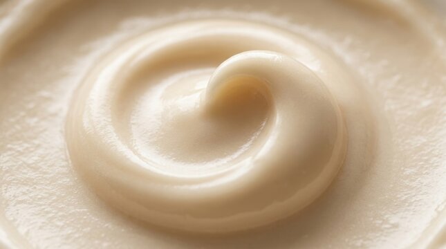 Close up view of a creamy white swirl creating a visually appealing texture on a soft surface