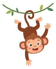 Cute cartoon monkey character illustration © Maxim Filitov