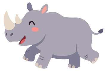 Cute cartoon rhino character illustration © Maxim Filitov