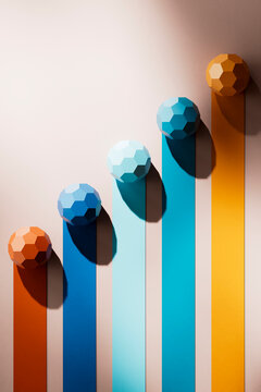 Ascending Colorful Bar Chart for Financial Growth