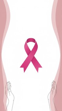 A Powerful Pink Ribbon Symbol for Breast Cancer Awareness, Championing Health, Fostering Unity, and Emphasizing the Critical Importance of Early Detection and Support