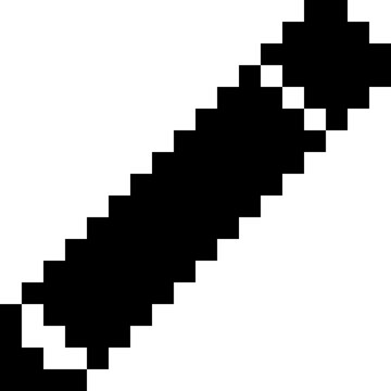 Cute Pixel Edit Icon, Monochrome 8 Bit Pencil Symbol