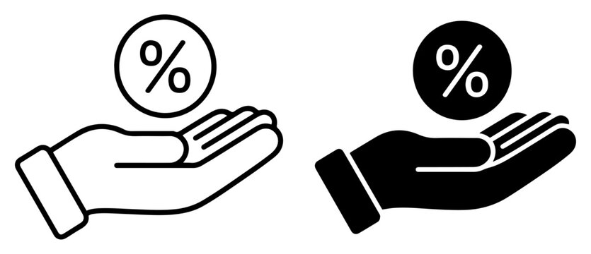 commission fee financial business icon set