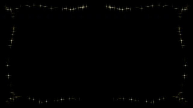 キラキラの星が流れるフレームループアニメーション_コピースペース_透過背景
