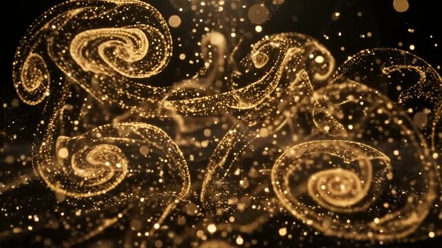Luxurious Glowing Gold 2027 New Year Particle Animation.