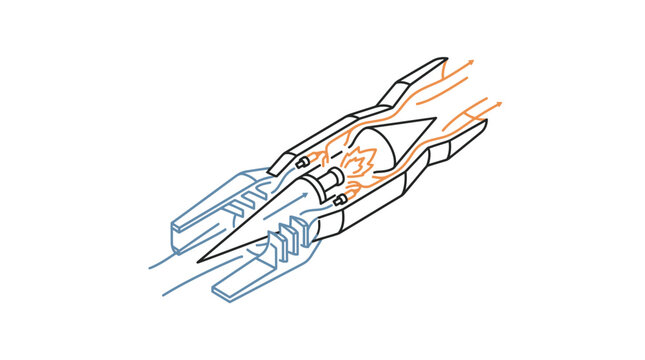 Ramjet engine working principle diagram - aerospace propulsion concept
