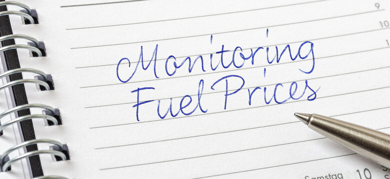 Monitoring Fuel Prices written on a calendar page