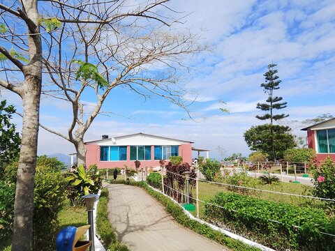 beach house in the morning