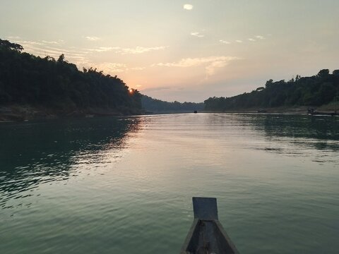 sunset over the lake