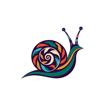 Verdant Spiral Snail Ornamental Full Color Vector Icon
