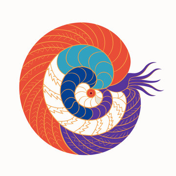 vector illustration of a snail