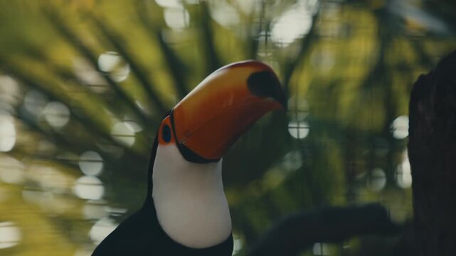 Close-up Of A Large Colorful Bill Of A Toco Toucan (Ramphastos Toco) Bird Species.