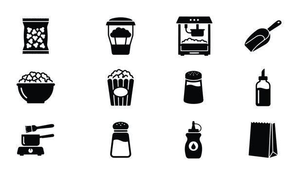 Popcorn making and serving set with machine, bowl, bag and condiments for snacks