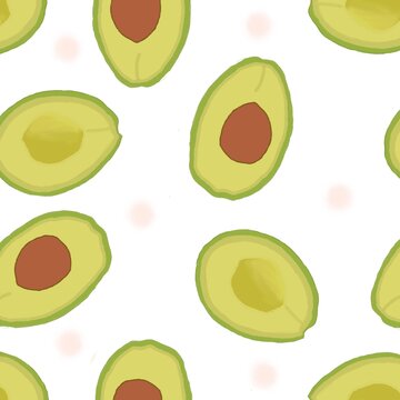 Avocado seamless wallpaper