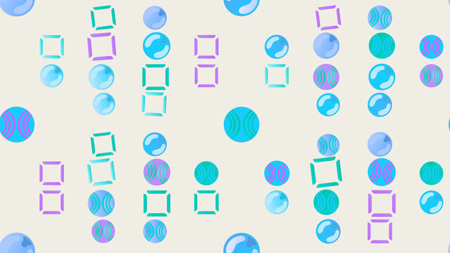 Geometric shapes and spheres pattern