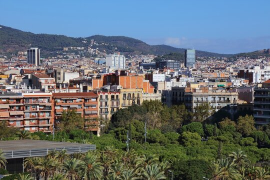 Eixample and Sant Gervasi - Galvany district of Barcelona city, Spain.