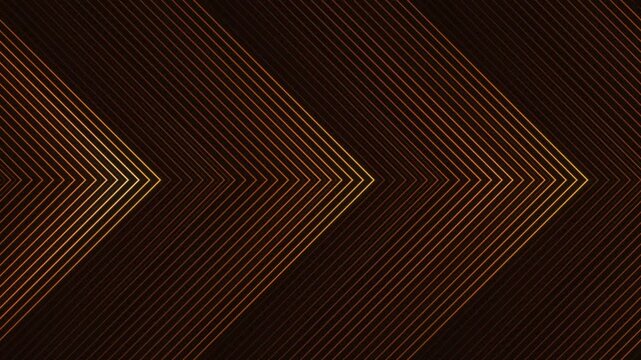 Golden chevron line background with a glowing arrow pattern moving steadily to the right on dark brown