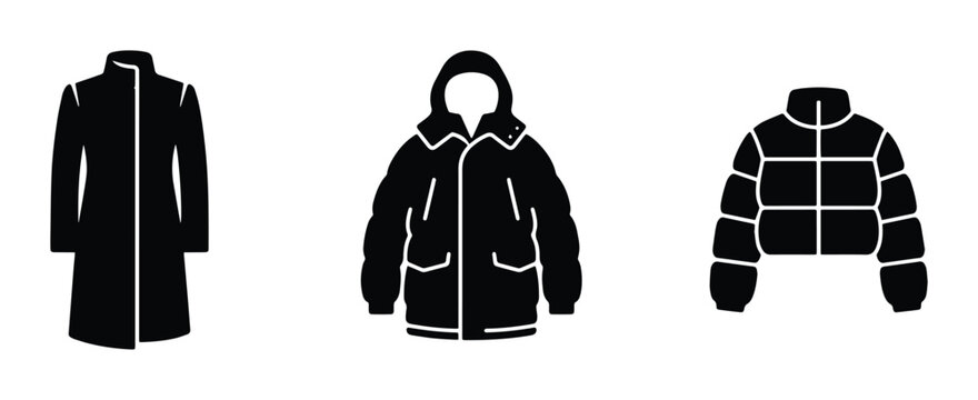3 coat and puffer jacket silhouettes set with outerwear styles for winter