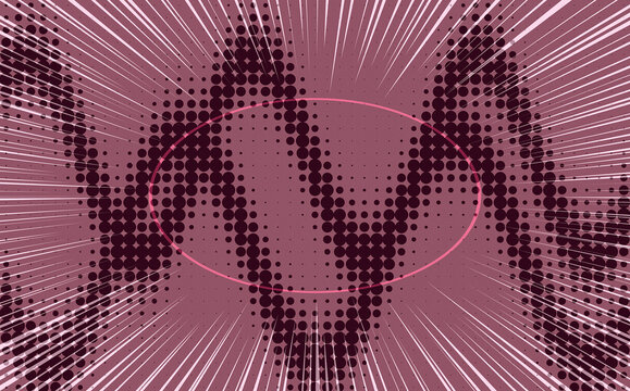 Abstract pink background with halftone wave pattern and radial sunburst lines for comic book visuals.