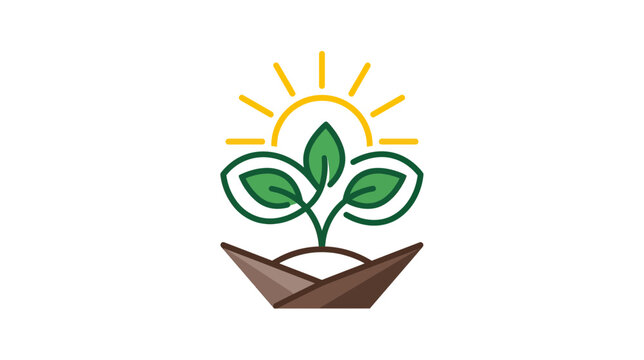 Green Sprout Growing with Sunlight Icon