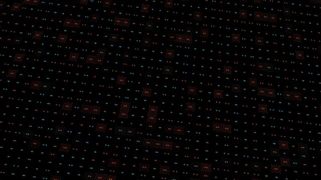 Seamless Molecular Particles Emitting Concentric Waves on Black Background