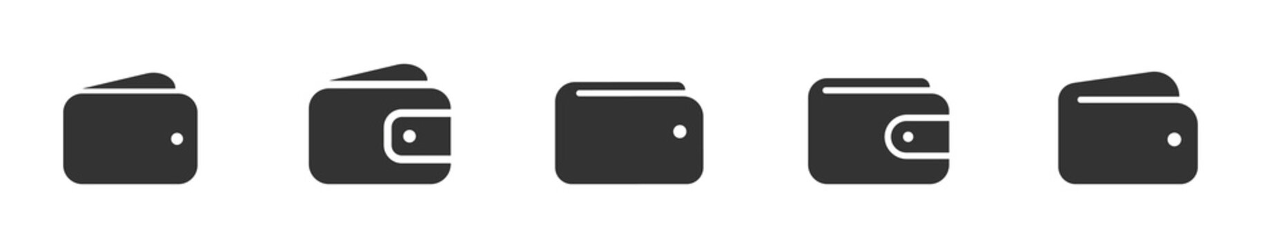Simple wallet vector icons set. Pocket wallet icon signs