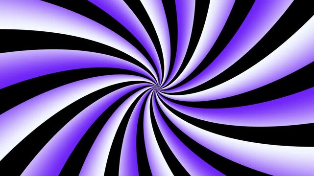 Purple and White Twisted Sunburst Expanding from a Spiral Center