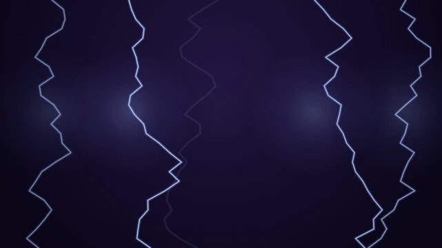 Electric plasma lightning bolts forking dark sky loop