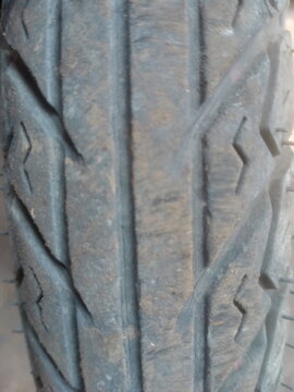 detail of a road rubber wall