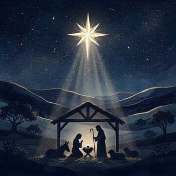 Holy Nativity Night Scene