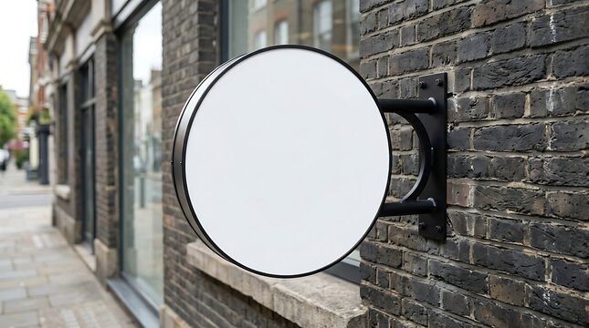 Round Wall Mount Sign Double Sided signboard Mockup