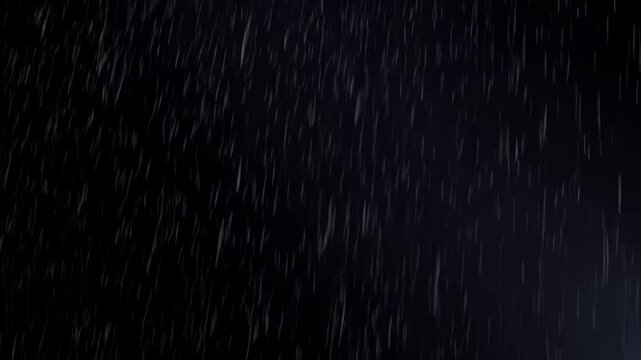 Falling rain streaks across a dark atmospheric background. Weather broadcast, cinematic title sequences, and dramatic presentation backdrops.