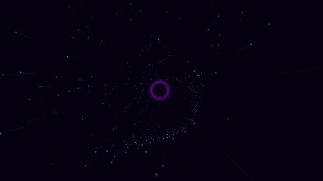 Abstract Code Network Animation with Central Node 4K