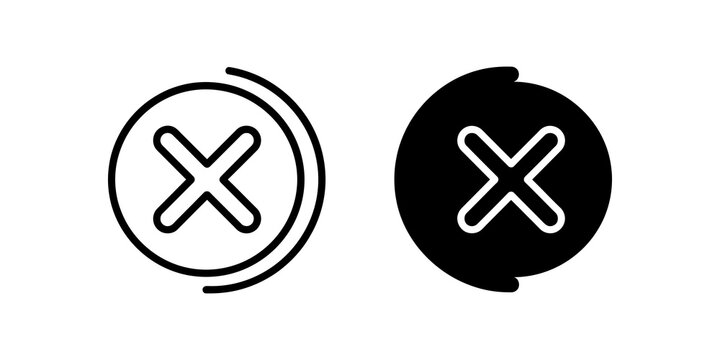 Cross mark inside circle for close or delete action.