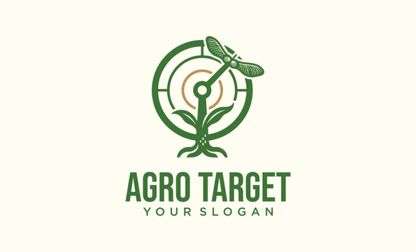 A green logo for Agro Target featuring a plant growing within a target or cross hair symbol, representing precision in agriculture.
